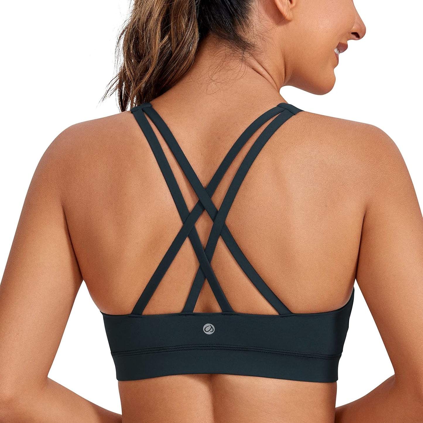 Women'S Strappy Sports Bras Fitness Workout Padded Yoga Bra Criss Cross Back