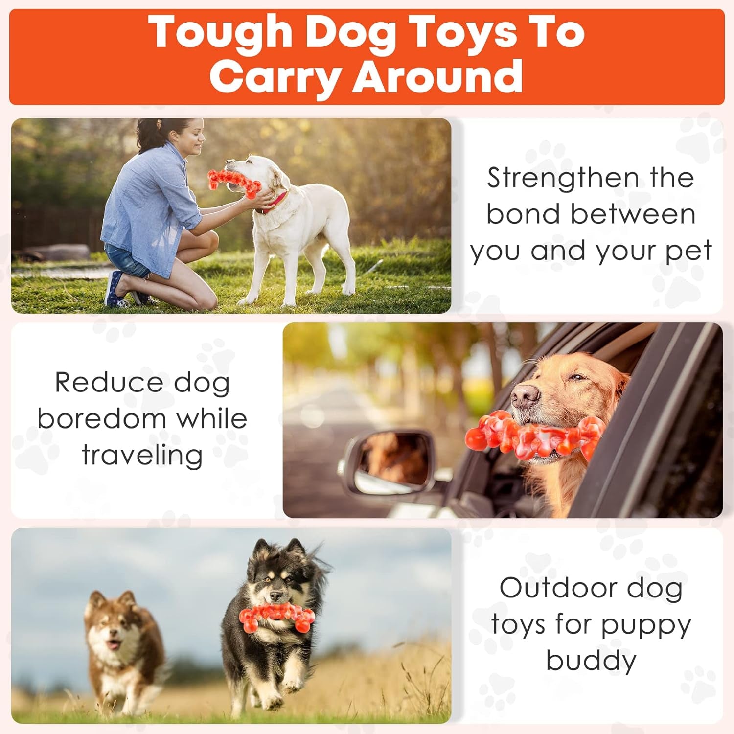 Dog Toys for Aggressive Chewers: Chew Toys for Training and Cleaning - Dog Toys for Large Dogs - Indestructible Dog Toy to Keep Them Busy