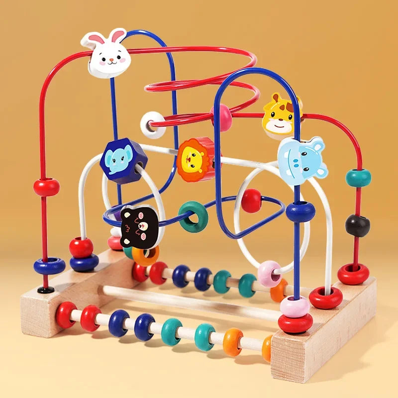 Montessori Baby Toys Wooden Roller Coaster Bead Maze Toddler Early Learning Educational Puzzle Math Toy for Children 2024