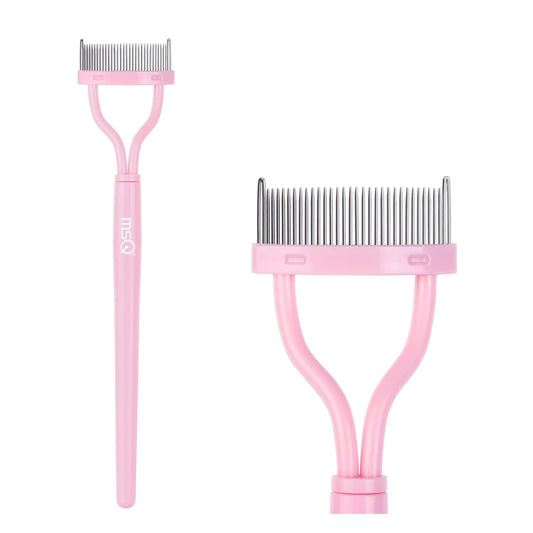 Eyelash Comb Separator  Eyelash Mascara Brush and Comb Lash Separator with Comb Cover Arc Designed Cosmetic Brushes Tool Pink (1PCS)