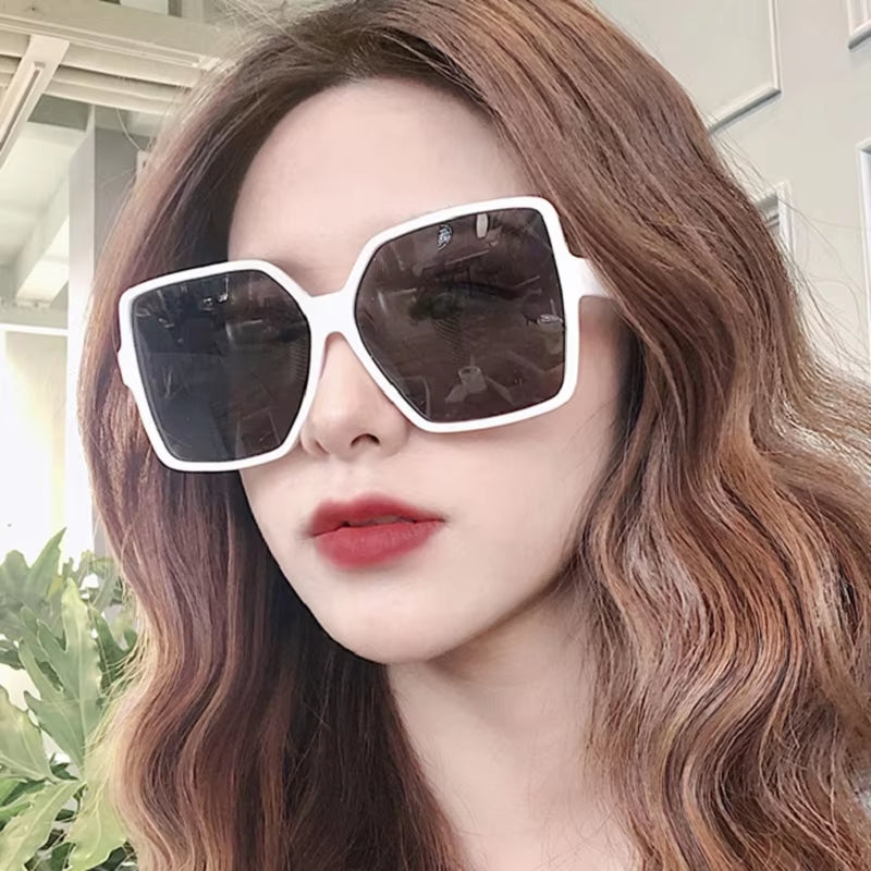 Fashion Women Oversize Sunglasses Gradient Plastic Brand Designer Female Sun Glasses Uv400