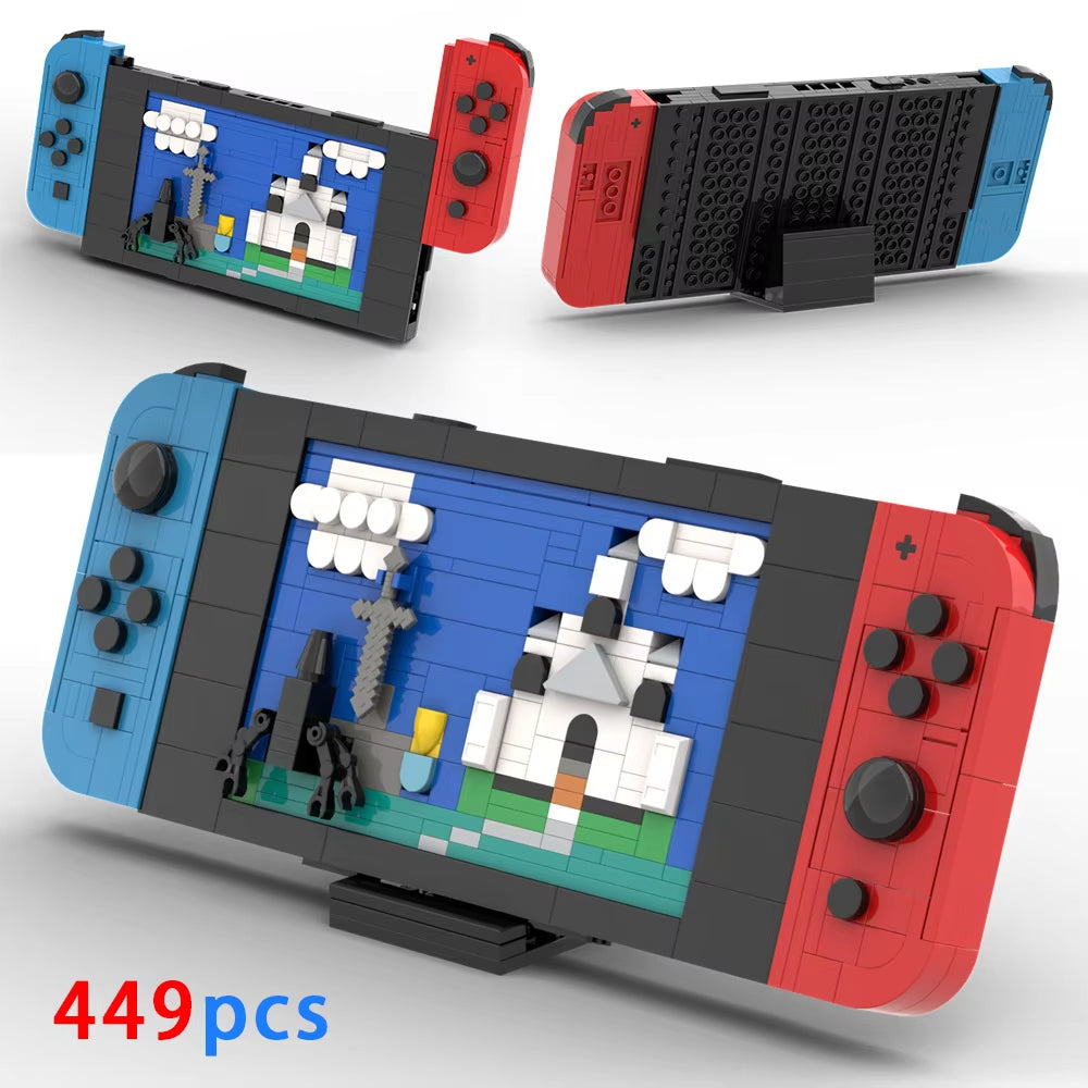 2024 Creative Retro Portable Console Handheld Game Building Blocks Model Kid Retro Controller Machine Idea Bricks Toys for Gifts