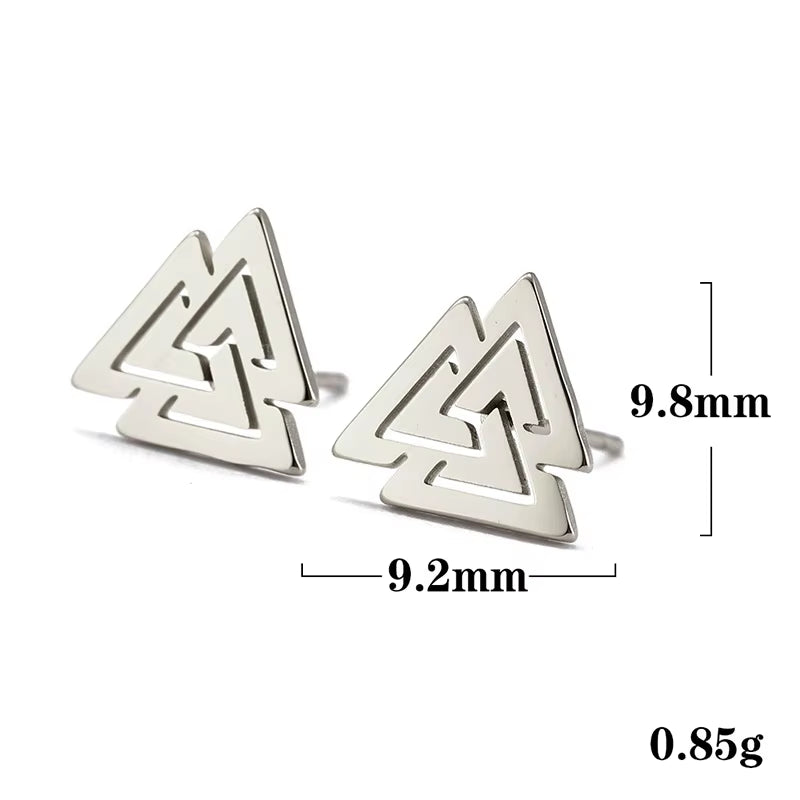 Witch Knot Stud Earrings for Woman Fashion Minimalist Celtic Knot Stainless Steel Earrings Amulet Jewelry Gift Wholesale