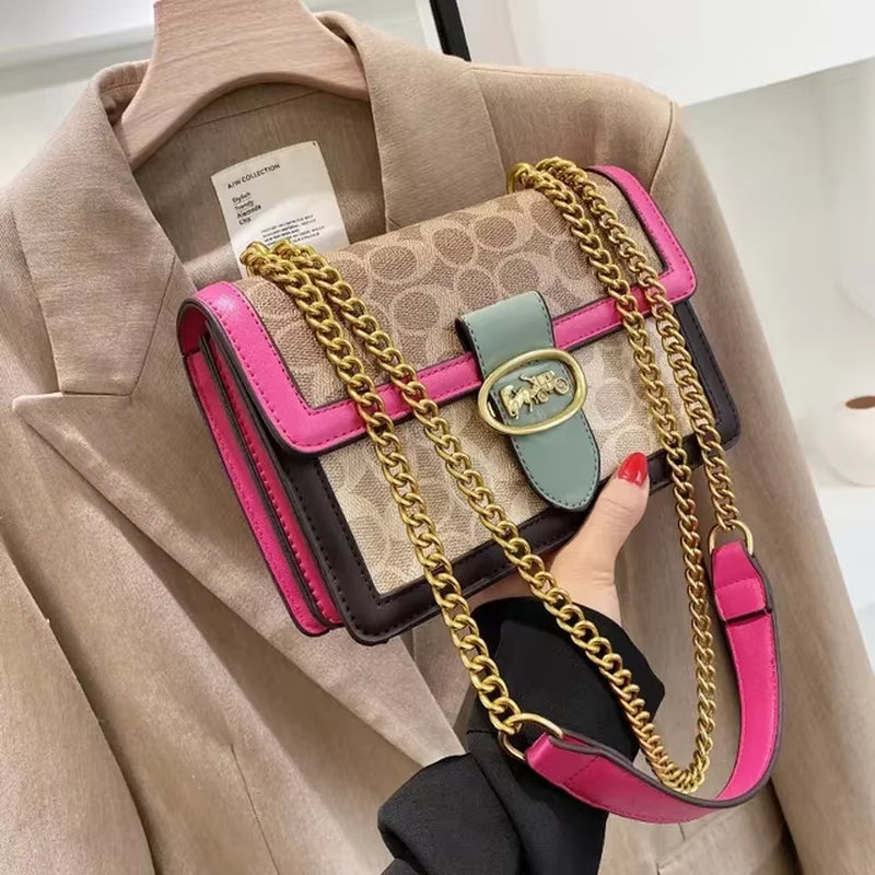 2024 Hot Deal Women'S Shoulder Bag Handbags Luxury Fashion Retro Chain Bag Brand Instagram Versatile Crossbody Small Square Bag