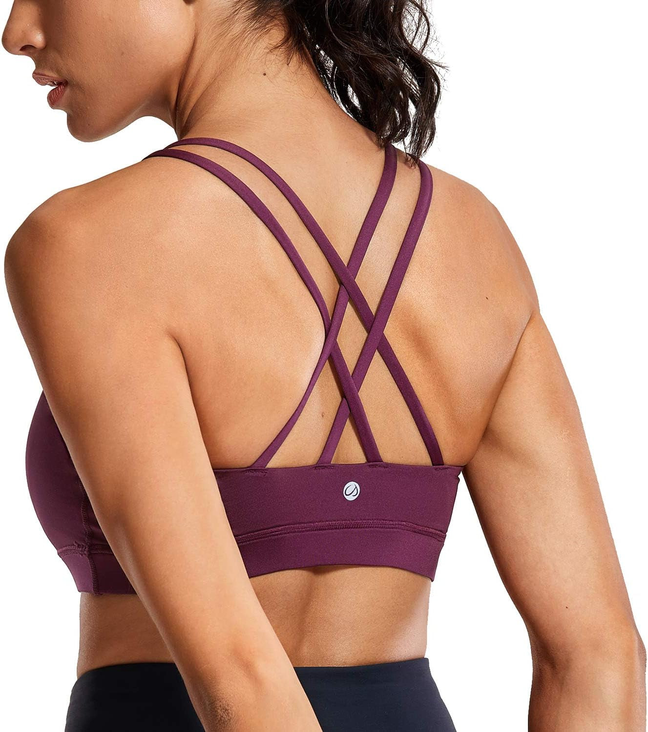 Women'S Strappy Sports Bras Fitness Workout Padded Yoga Bra Criss Cross Back