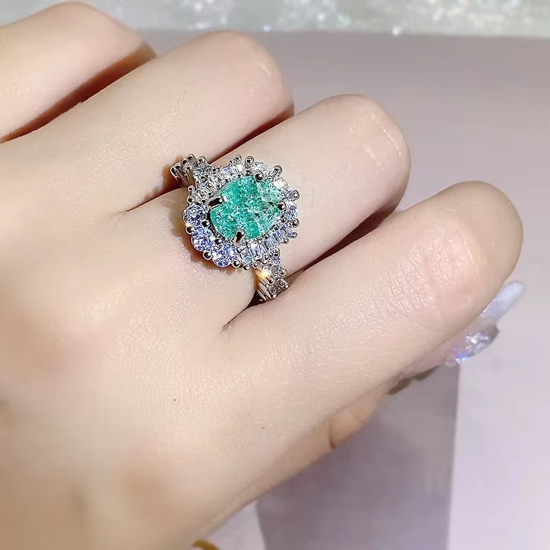 2024 New Luxury Inlay Design Fashion Ring for Women Party Cubic Zirconia Ring Simplicity Element Engagement Wedding Jewelry