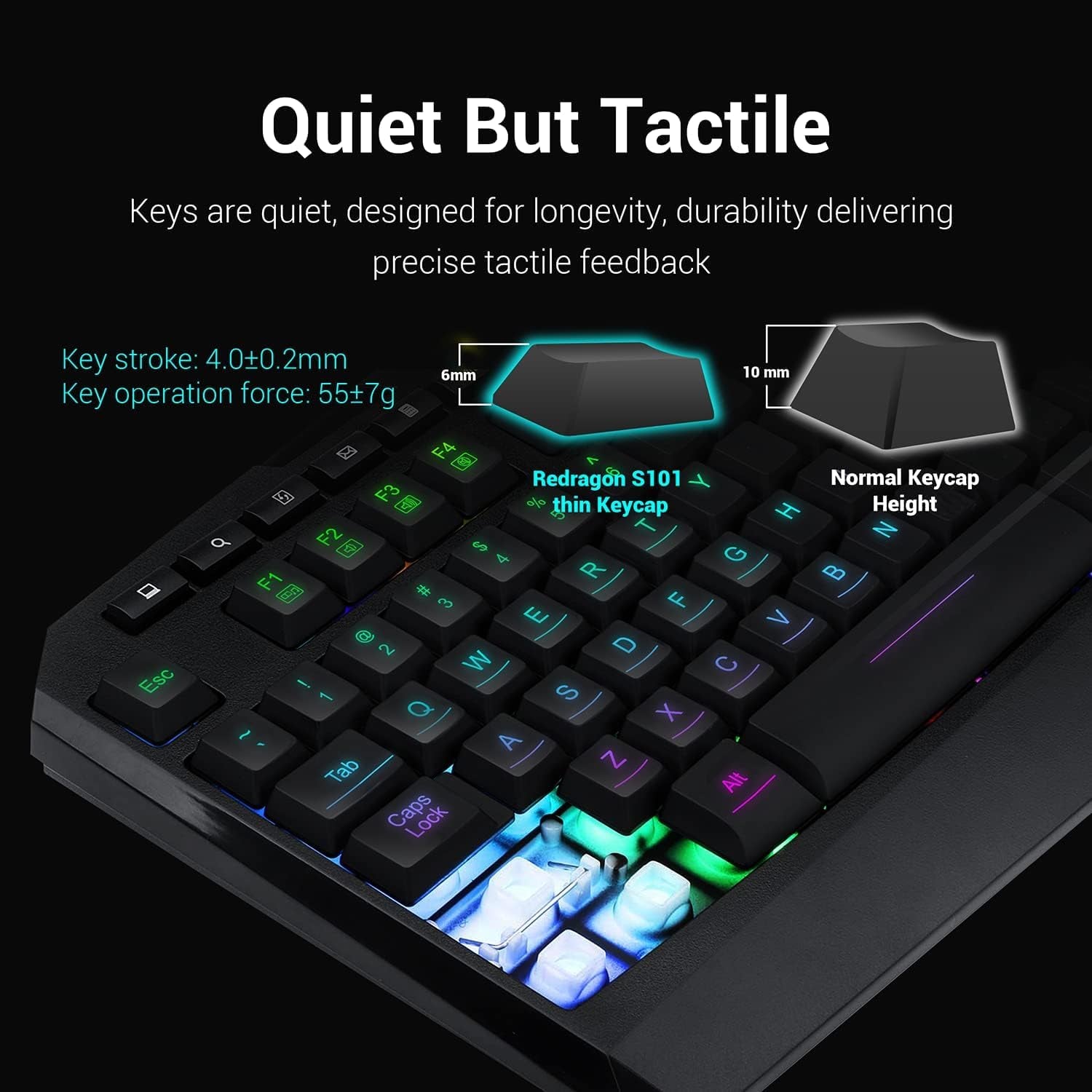 S101 Gaming Keyboard, M601 Mouse, RGB Backlit Gaming Keyboard, Programmable Backlit Gaming Mouse, Value Combo Set [New Version]