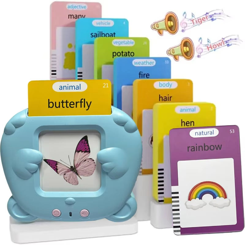 Talking Flash Cards Learning Machine for Kid Early Educational Language Electronic Audio Book Learn English Words Toys 2024