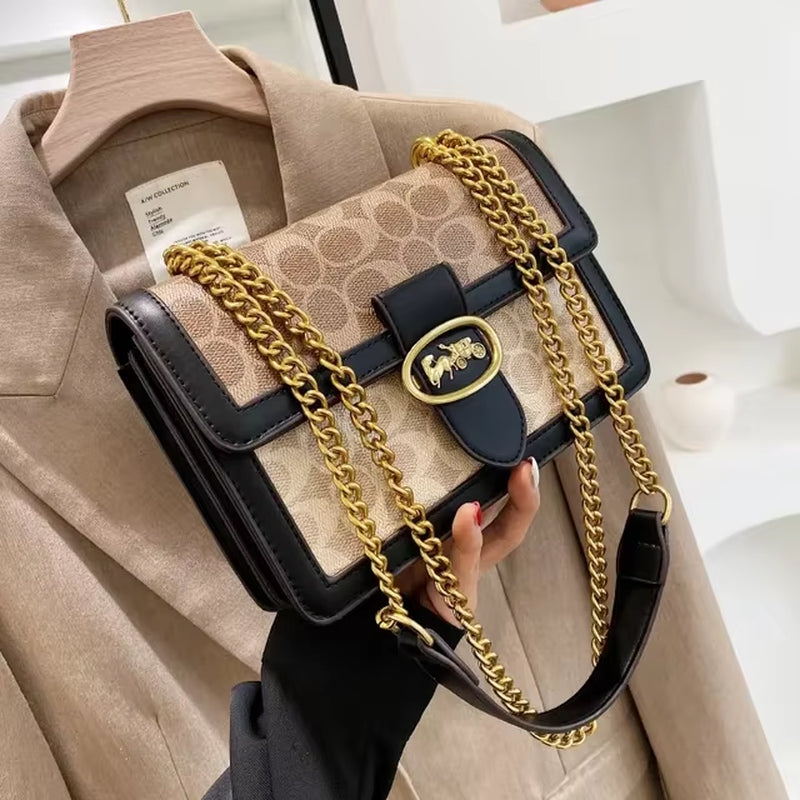 2024 Hot Deal Women'S Shoulder Bag Handbags Luxury Fashion Retro Chain Bag Brand Instagram Versatile Crossbody Small Square Bag