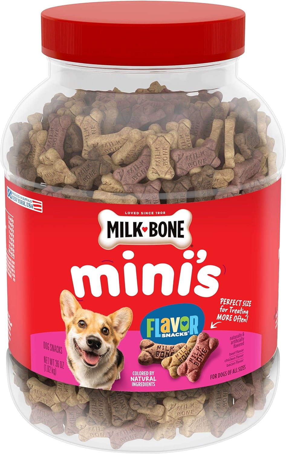 Mini'S Flavor Snacks Dog Treats, 36 Ounce Crunchy Texture Helps Reduce Tartar