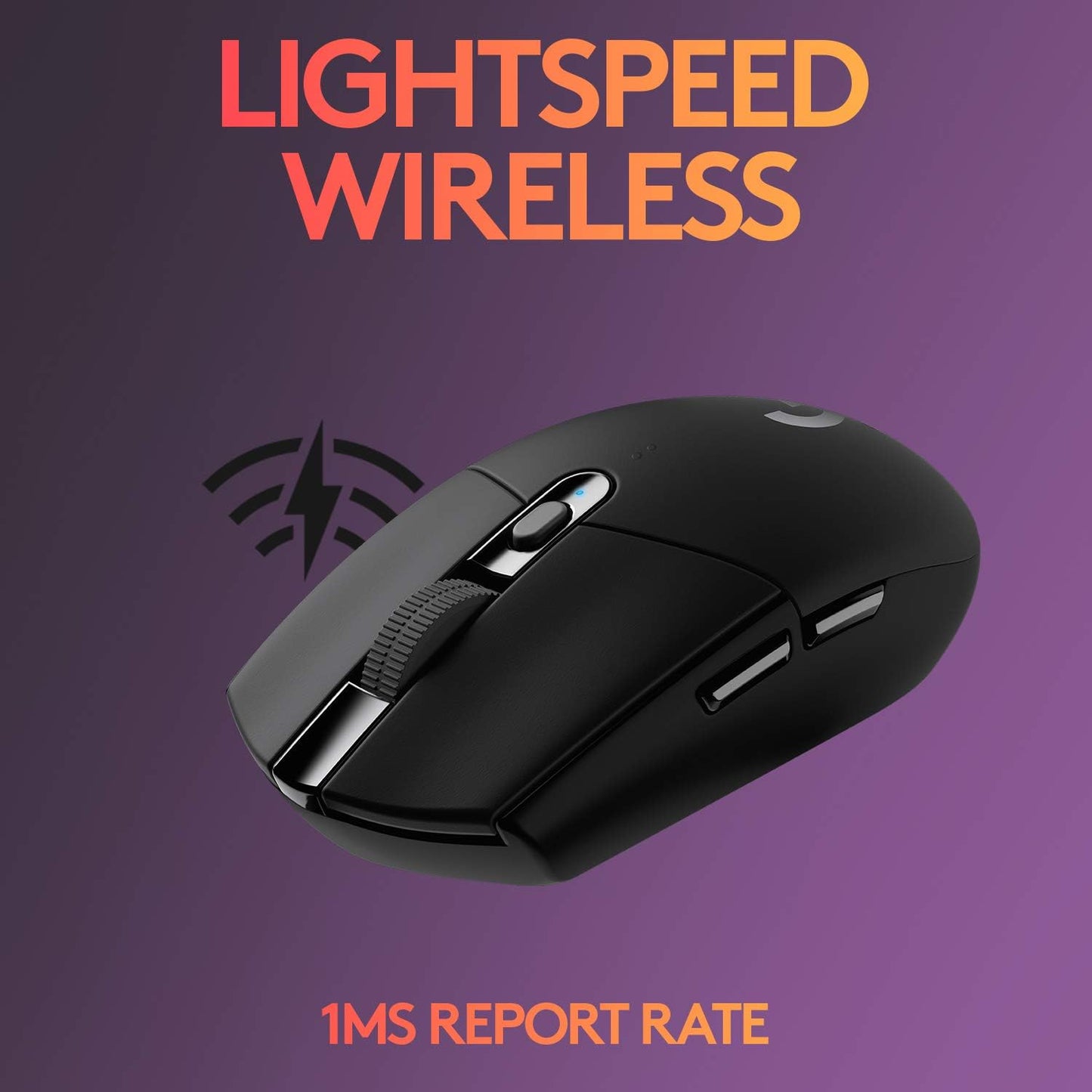 305 LIGHTSPEED Wireless Gaming Mouse, Hero 12K Sensor, 12,000 DPI, Lightweight, 6 Programmable Buttons, 250H Battery Life, On-Board Memory, Pc/Mac - Black