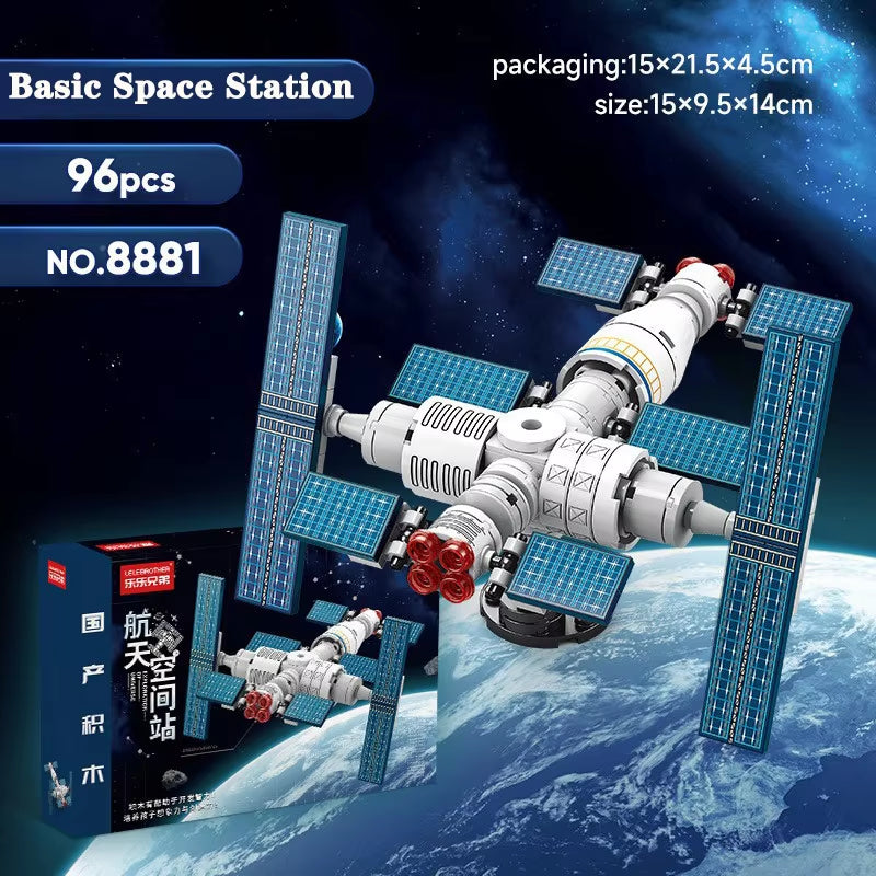 2024 Aerospace Building Block Kit Aviation Rocket Space Shuttle Spaceship Spacestation Satellite Astronaut Model Bricks Toy Gift