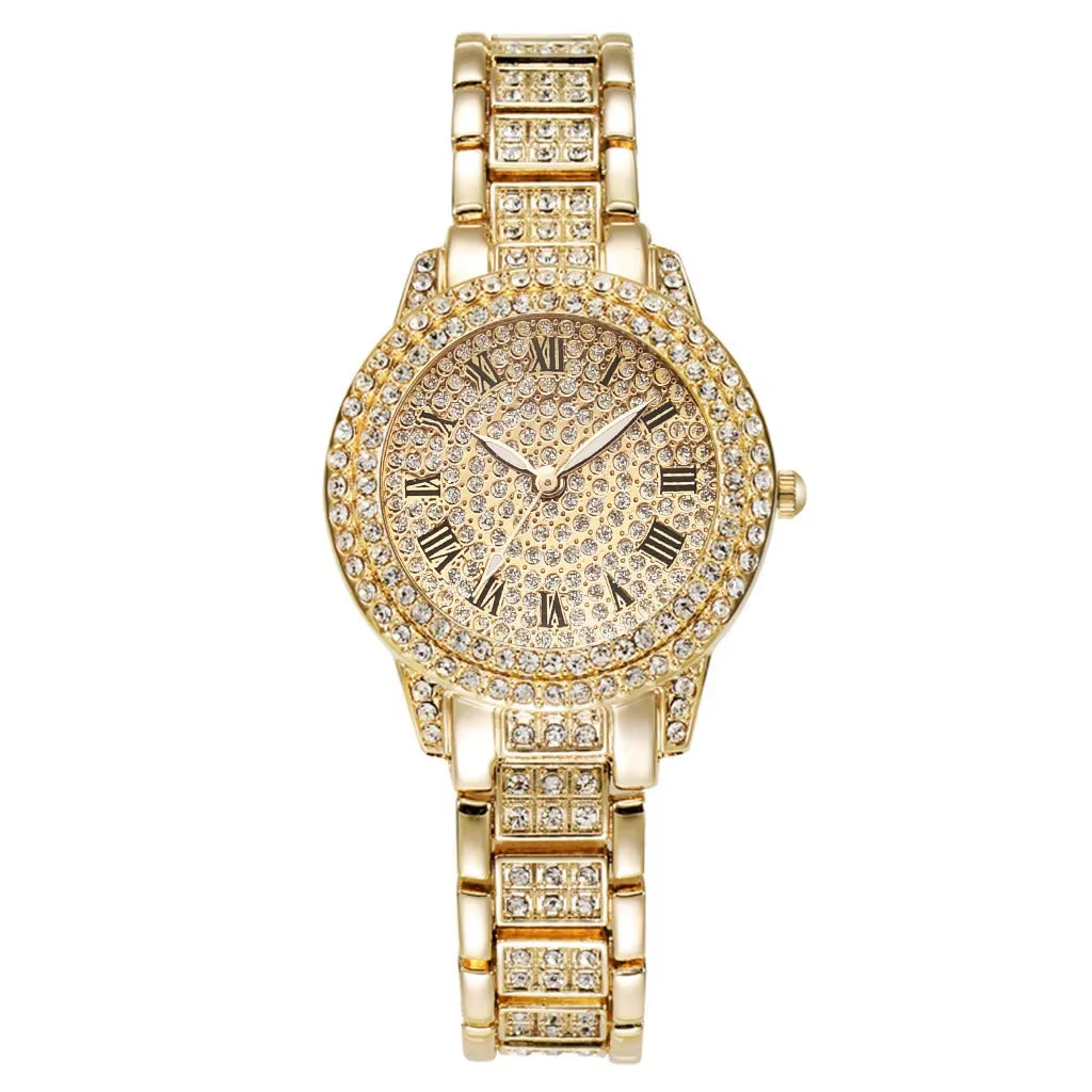 Hot Fashion Women Luxury Diamond Watches Bracelet Ladies Quartz Watch Rose Gold Womens Wristwatch Shiny Crystal Reloj Mujer