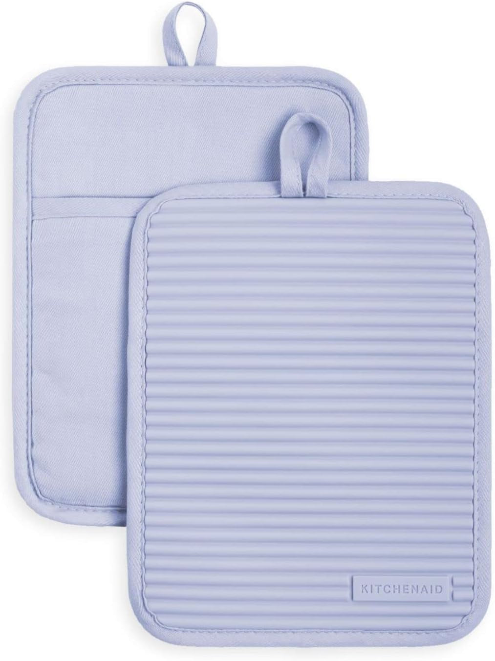 Ribbed Soft Silicone Water Resistant Pot Holder Set, Milkshake , 2 Piece Set, 7"X9"