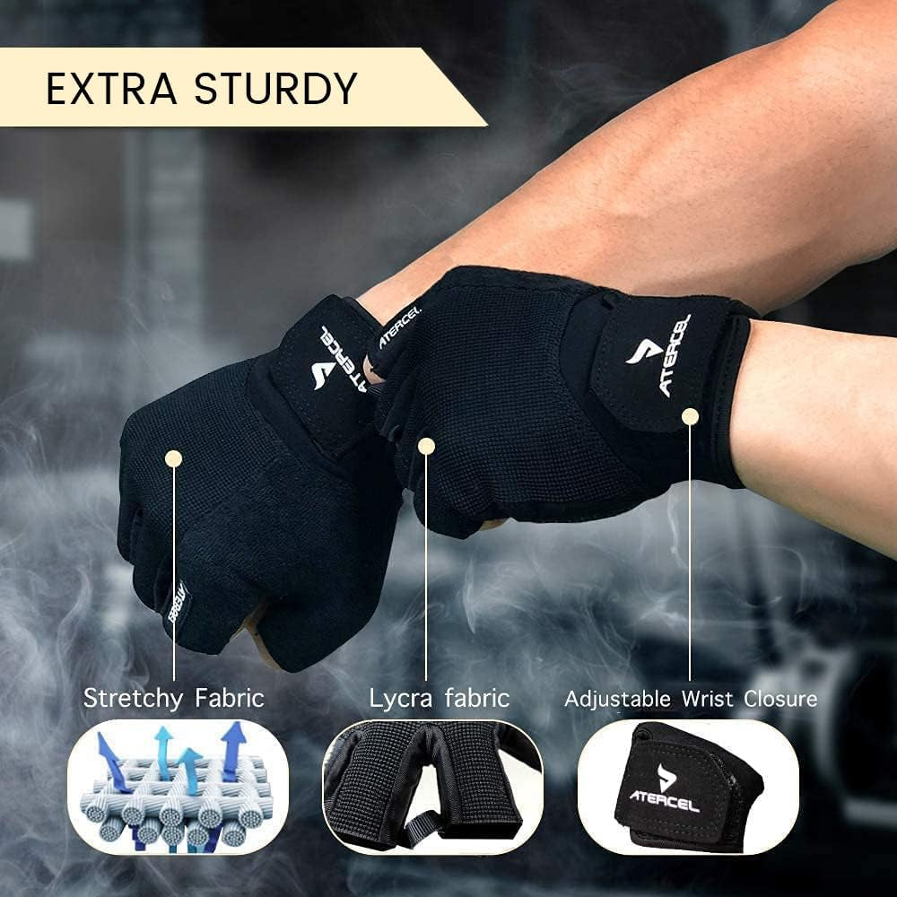 Workout Gloves for Men and Women, Exercise Gloves for Weight Lifting, Cycling, Gym, Training, Breathable and Snug Fit