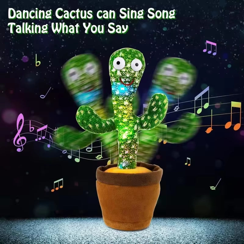 2024 New Plush Electronic Sun Cactus Kids Dancing Learning Talking Cactus Toy Interactive Talking Toy Court Decoration Kids Gift