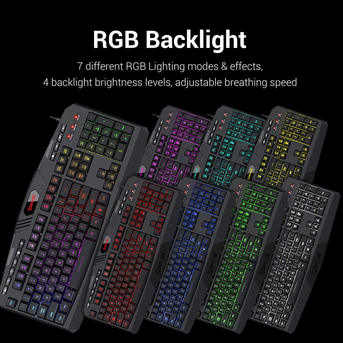 S101 Gaming Keyboard, M601 Mouse, RGB Backlit Gaming Keyboard, Programmable Backlit Gaming Mouse, Value Combo Set [New Version]