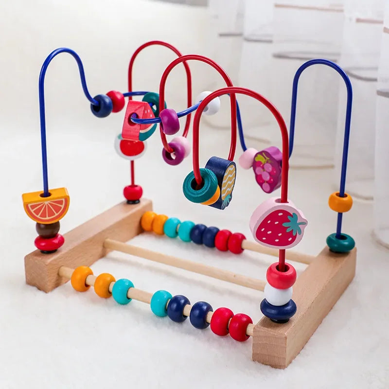 Montessori Baby Toys Wooden Roller Coaster Bead Maze Toddler Early Learning Educational Puzzle Math Toy for Children 2024