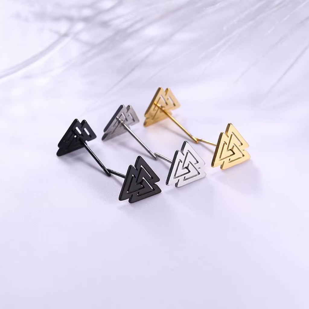 Witch Knot Stud Earrings for Woman Fashion Minimalist Celtic Knot Stainless Steel Earrings Amulet Jewelry Gift Wholesale