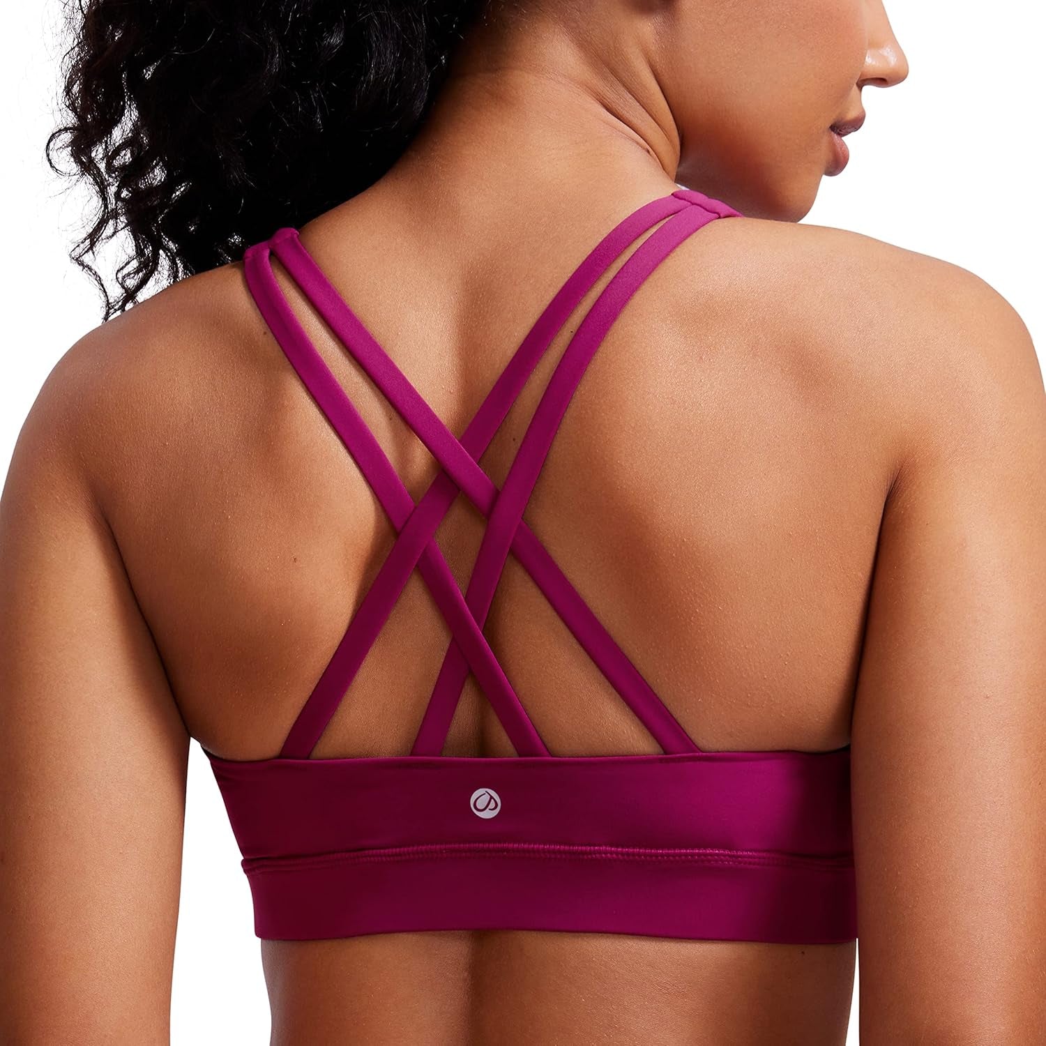 Women'S Strappy Sports Bras Fitness Workout Padded Yoga Bra Criss Cross Back