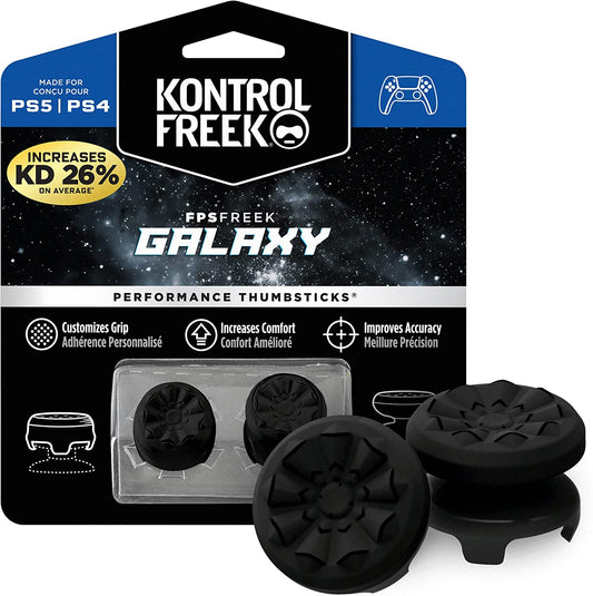 FPS Freek Galaxy Black for Playstation 4 (PS4) and Playstation 5 (PS5) | Performance Thumbsticks | 1 High-Rise, 1 Mid-Rise | Black (Limited Edition)