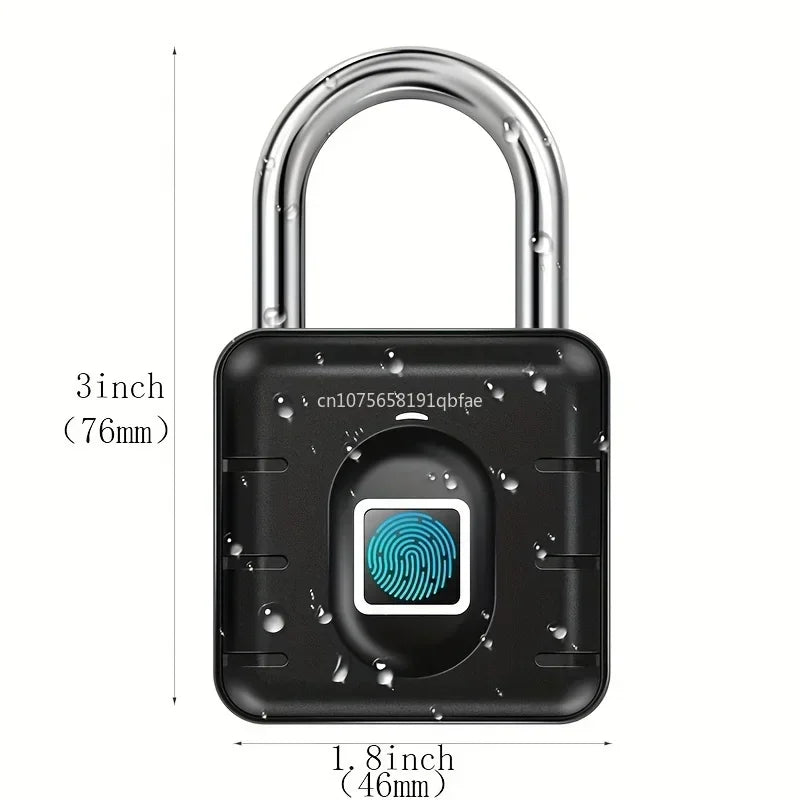 Waterproof Smart Fingerprint Padlock Locker Dormitory Anti-Theft Padlock USB Rechargeable Keyless Electronic Digital Lock