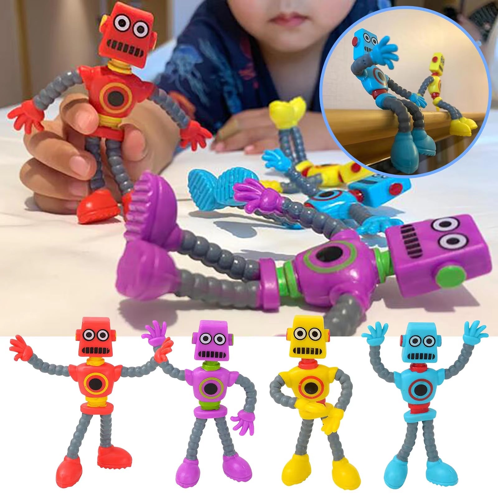 Figets Toys Creative Wire Robot Twisted Tdeformed Ever-Changing Doll Fun Decompression Tricky Children Toy Christma Gift 2024