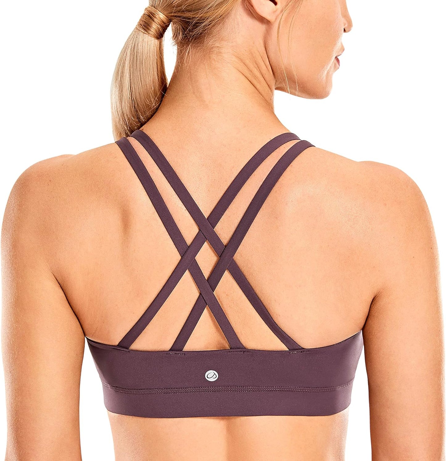 Women'S Strappy Sports Bras Fitness Workout Padded Yoga Bra Criss Cross Back