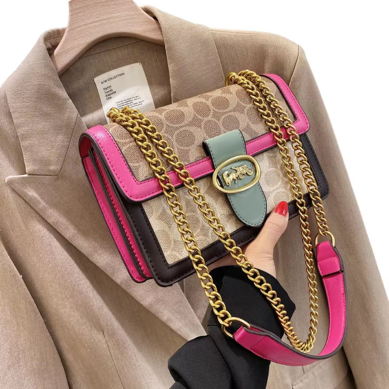 2024 Hot Deal Women'S Shoulder Bag Handbags Luxury Fashion Retro Chain Bag Brand Instagram Versatile Crossbody Small Square Bag