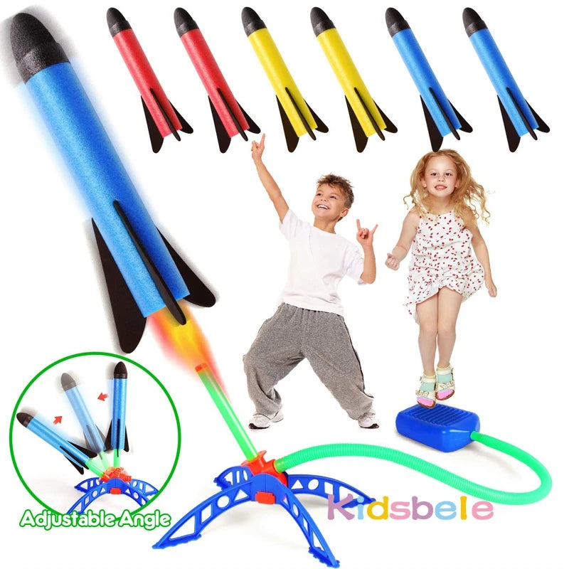 Kid Air Rocket Foot Pump Launcher Toys Sport Game Jump Stomp Outdoor Child Play Set Toy Pressed Rocket Launchers Pedal Games