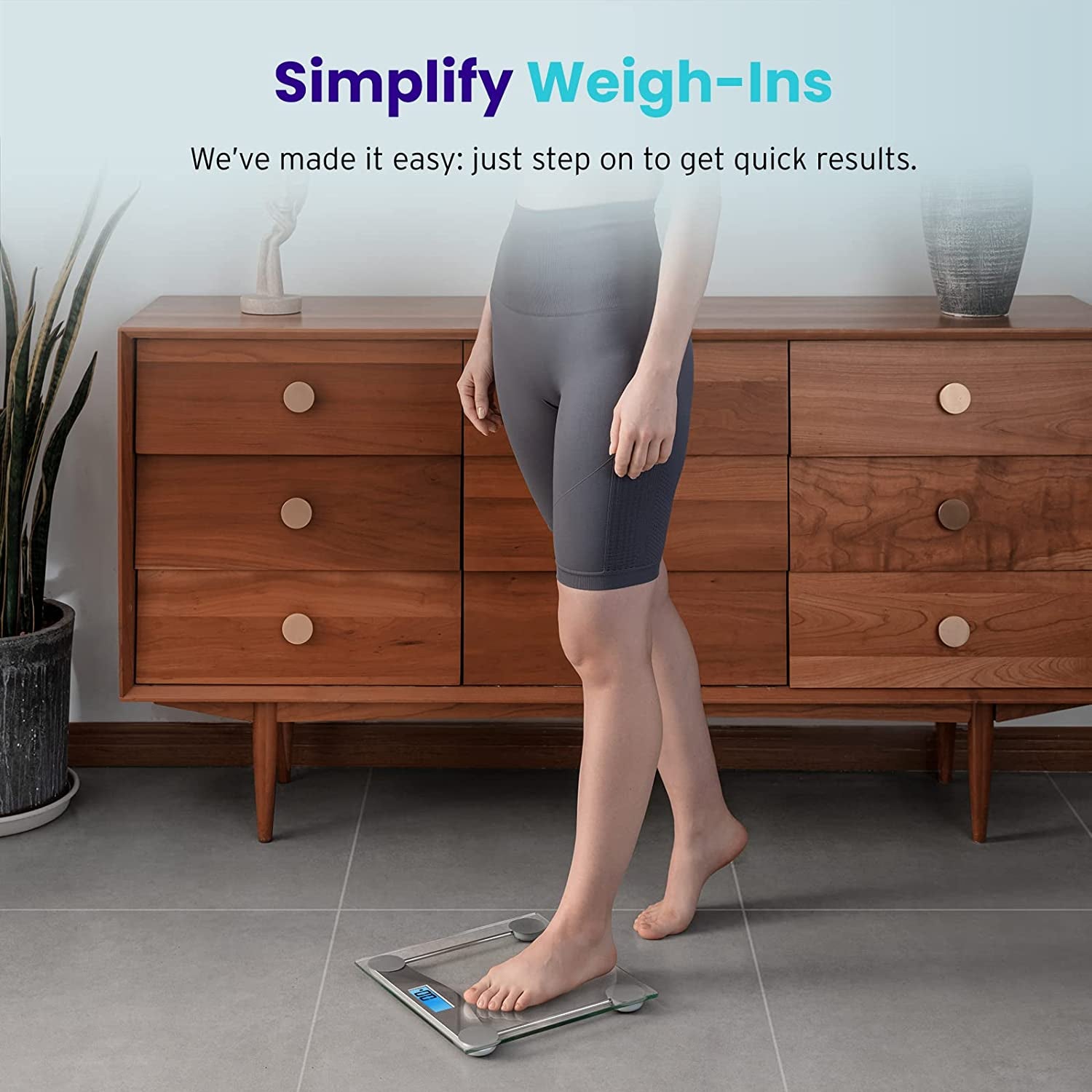 Bathroom Scale for Body Weight, Digital Weighing Machine for People, Accurate & Large LCD Backlight Display, 6Mm Tempered Glass, 400 Lbs