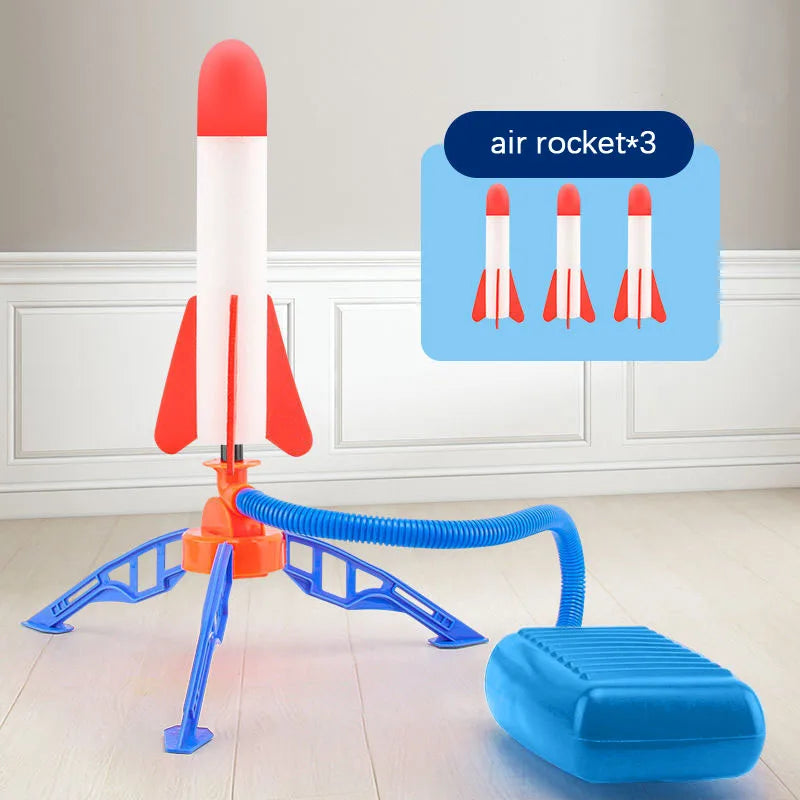 Kid Air Rocket Foot Pump Launcher Toys Sport Game Jump Stomp Outdoor Child Play Set Toy Pressed Rocket Launchers Pedal Games