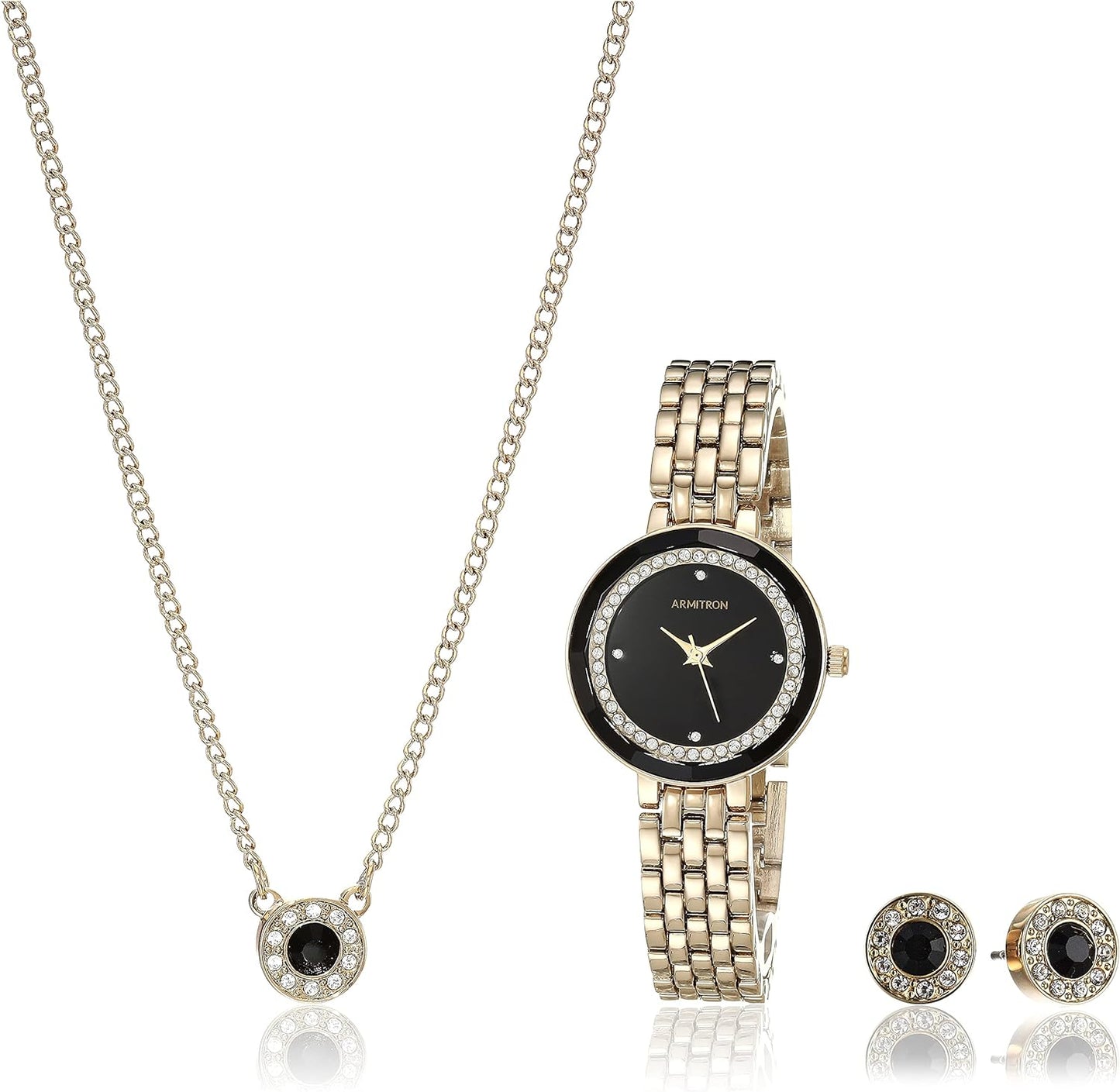 Women'S Genuine Crystal Accented Bracelet Watch and Jewelry Set, 75-5796