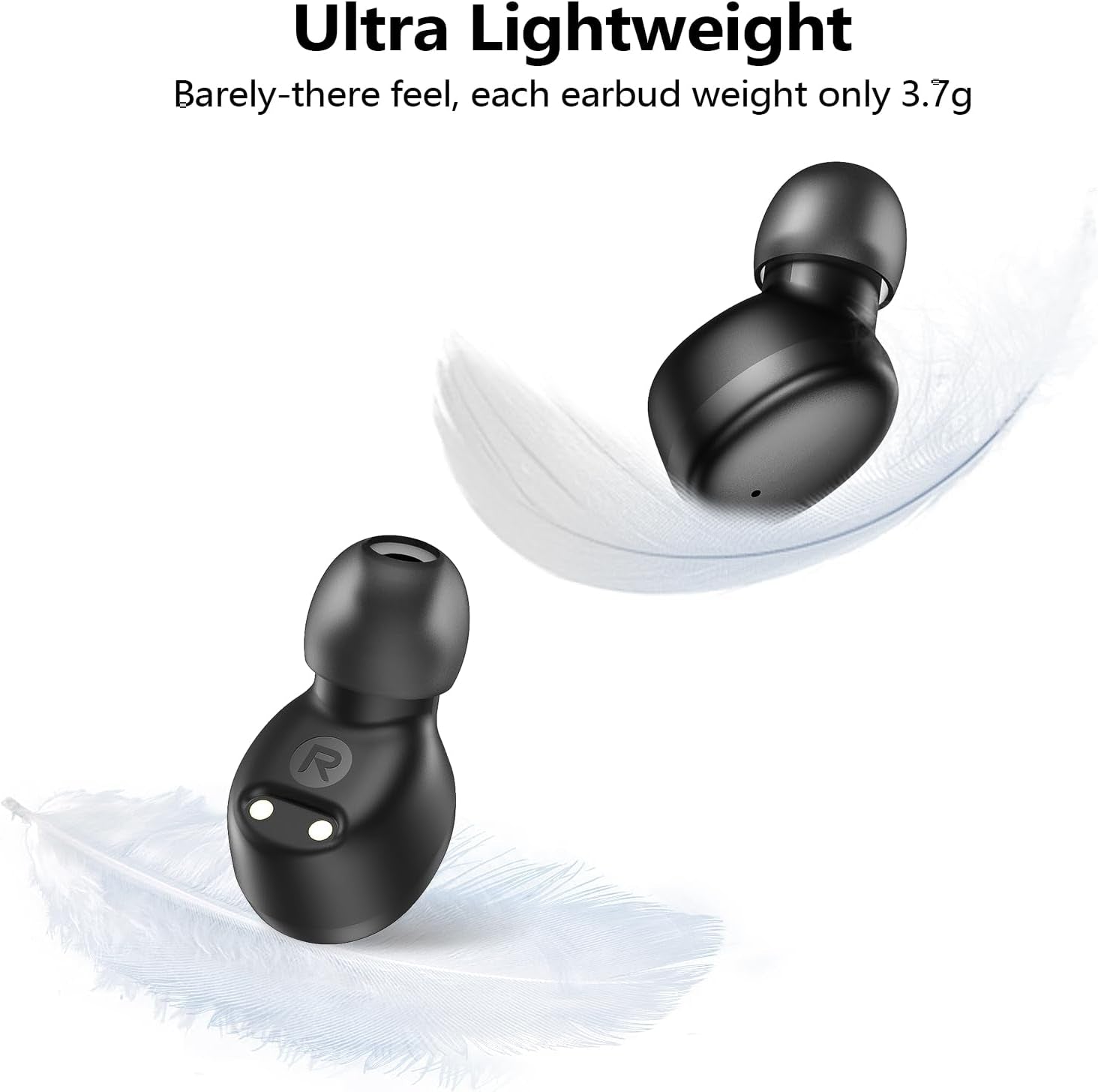 Wireless Earbuds Bluetooth 5.3 in Ear Buds Light-Weight Headphones,Deep Bass Sound,60Hrs Playtime with Charging Case, Built-In 4 Mics Headset,Waterproof Earphones for Sports Workout