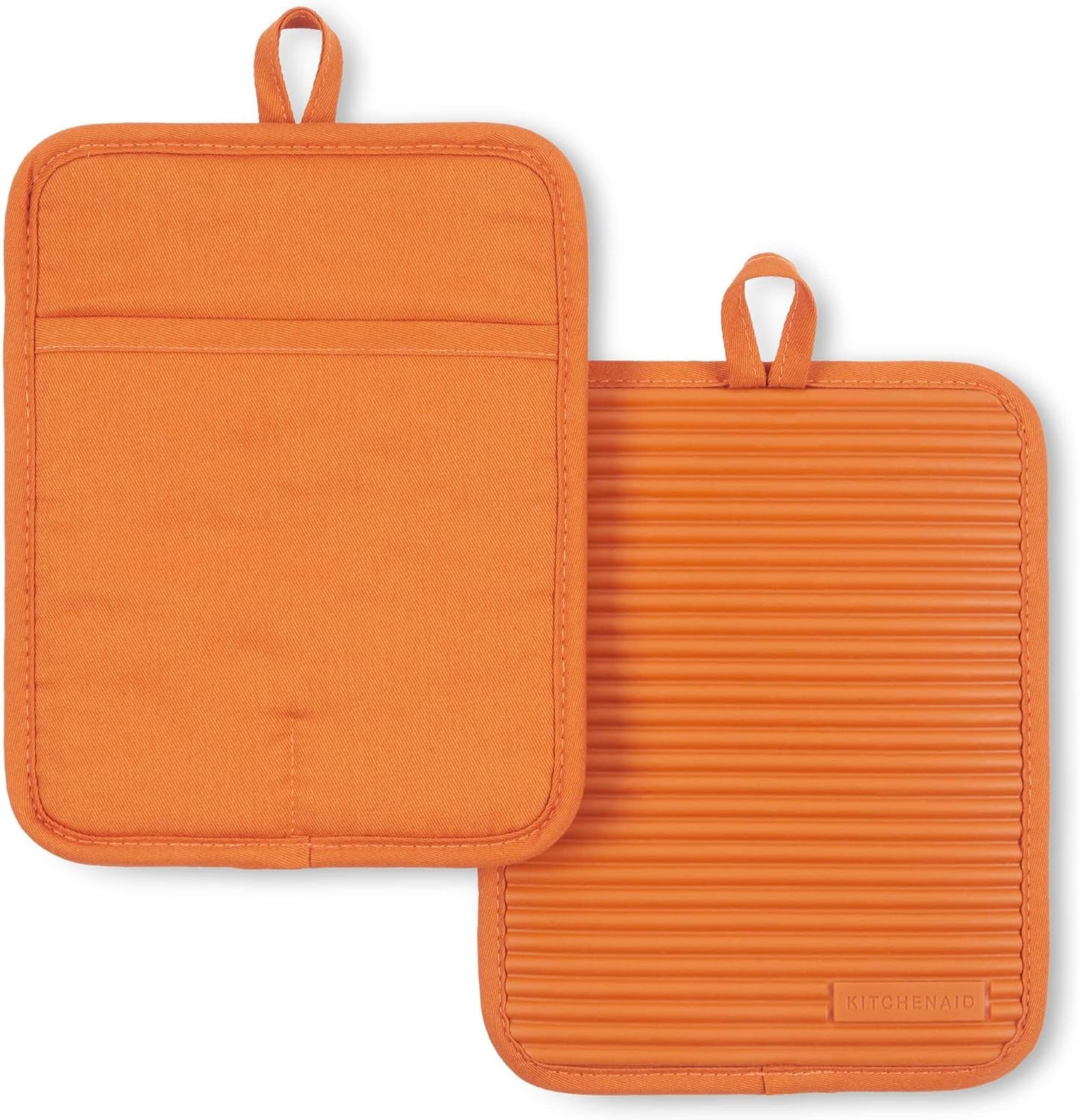 Ribbed Soft Silicone Water Resistant Pot Holder Set, Milkshake , 2 Piece Set, 7"X9"