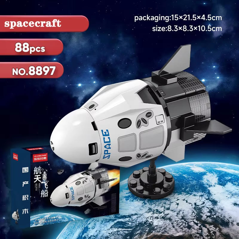 2024 Aerospace Building Block Kit Aviation Rocket Space Shuttle Spaceship Spacestation Satellite Astronaut Model Bricks Toy Gift