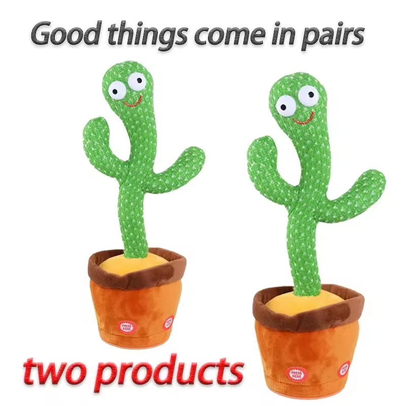 2024 New Plush Electronic Sun Cactus Kids Dancing Learning Talking Cactus Toy Interactive Talking Toy Court Decoration Kids Gift