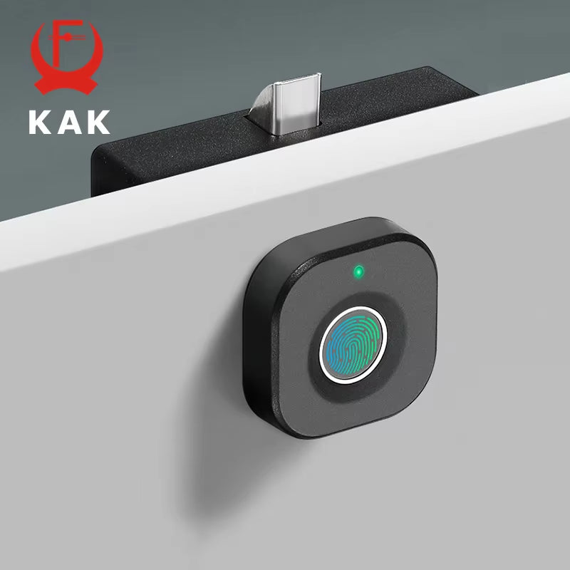 KAK Biometric Fingerprint Lock Black Keyless Cabinet Lock Smart Drawer Locks Anti-Theft Door Lock Long Standby Time Door Hardwar