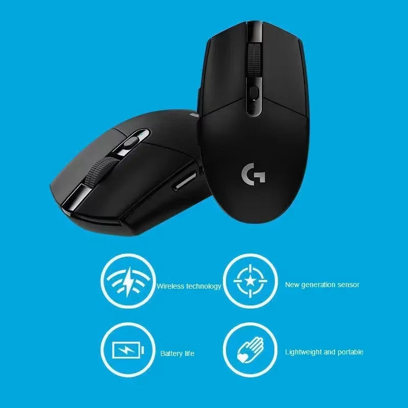 G304 Computer Gaming 2.4G Wireless Mouse Ergonomic Mouse HERO Engine 12000DPI for LOL PUBG Fortnite Overwatch Bluetooth