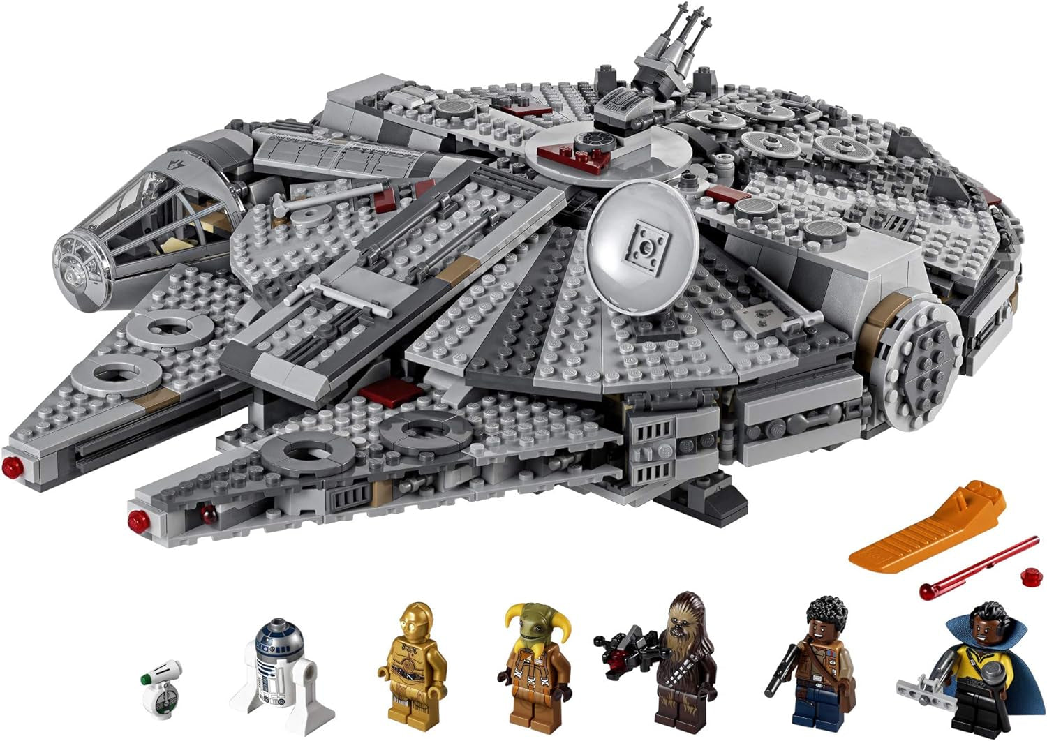 Star Wars Millennium Falcon 75257 Building Set - Starship Model with Finn, Chewbacca, Lando Calrissian, Boolio, C-3PO, R2-D2, and D-O Minifigures, the Rise of Skywalker Movie Collection