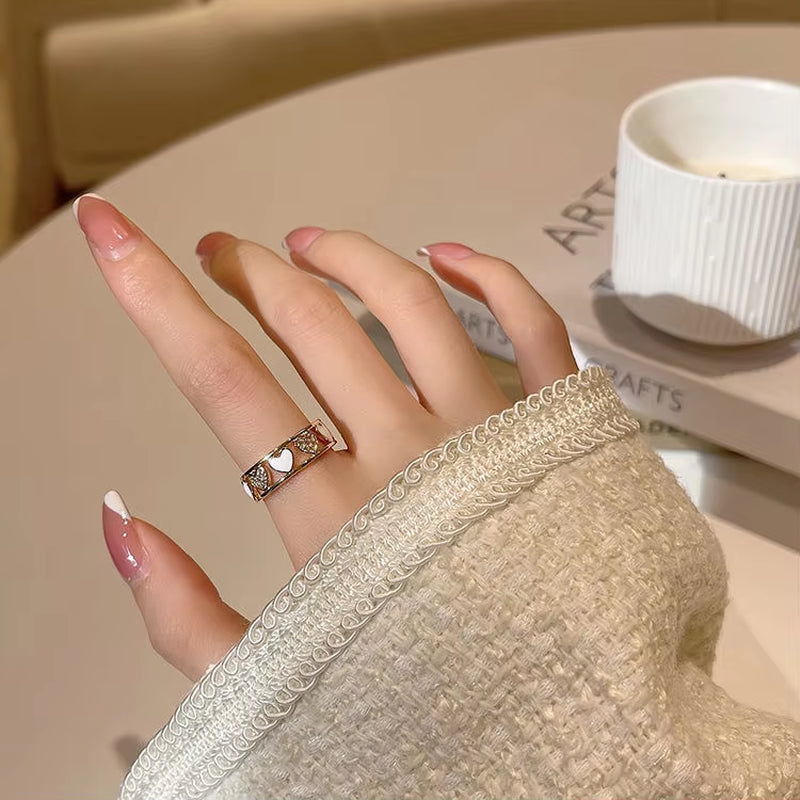 2024 Fashion Love Rings for Women Ins Trendy Luxury Niche Design Index Finger Ring Adjustable Opening Wedding Ring Boho Vintage