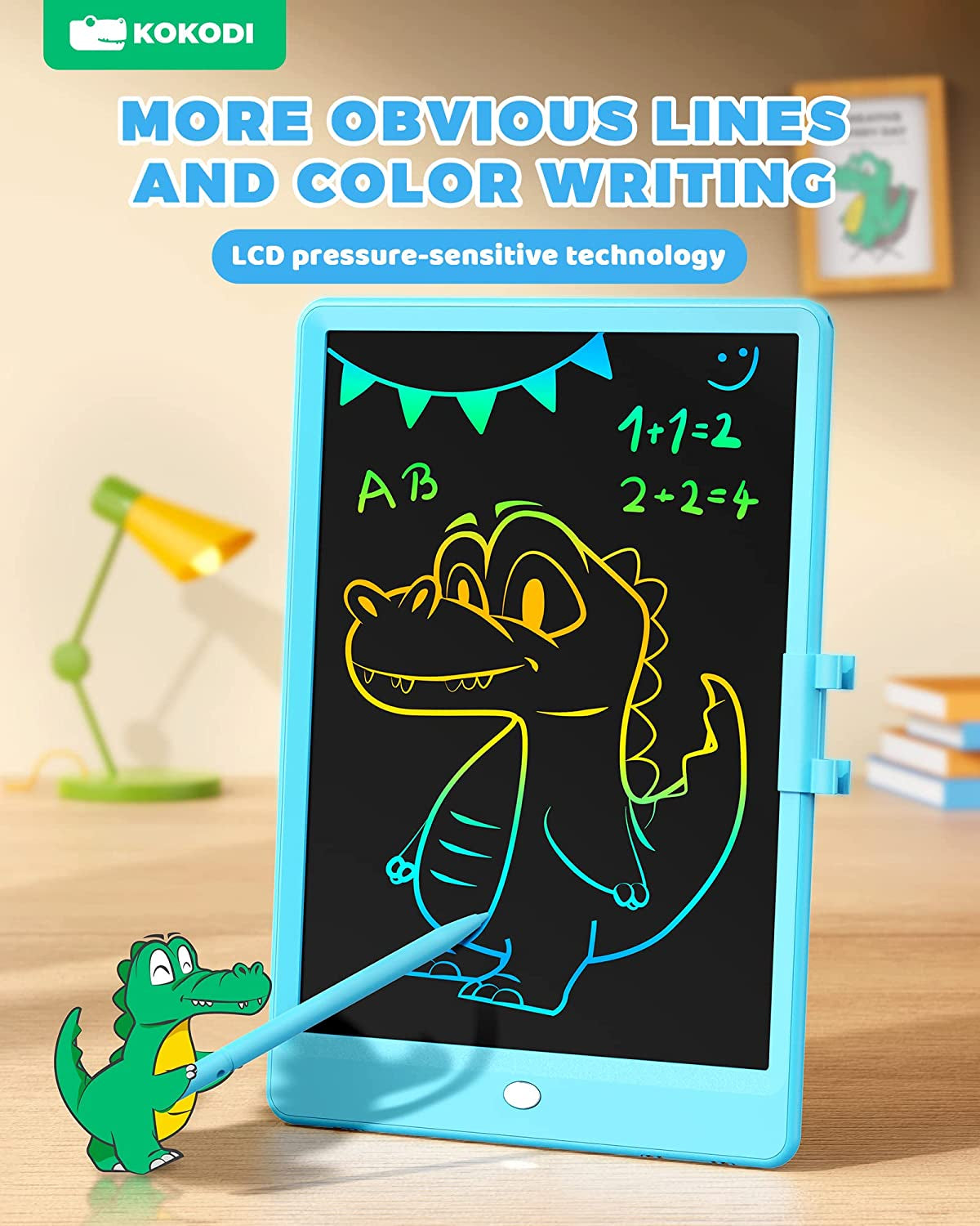 LCD Writing Tablet, 10 Inch Colorful Toddler Doodle Board Drawing Tablet, Erasable Reusable Electronic Drawing Pads, Educational and Learning Toy for 3-6 Years Old Boy and Girls