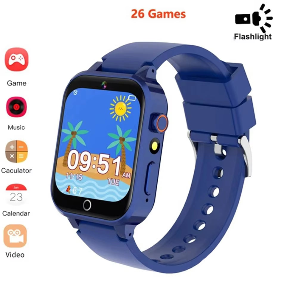 2024 Smart Watch Kids HD Touch Screen 26 Games Smartwatch Video Camera Music Audiostory Learn Card Educational Watch Boy Girl