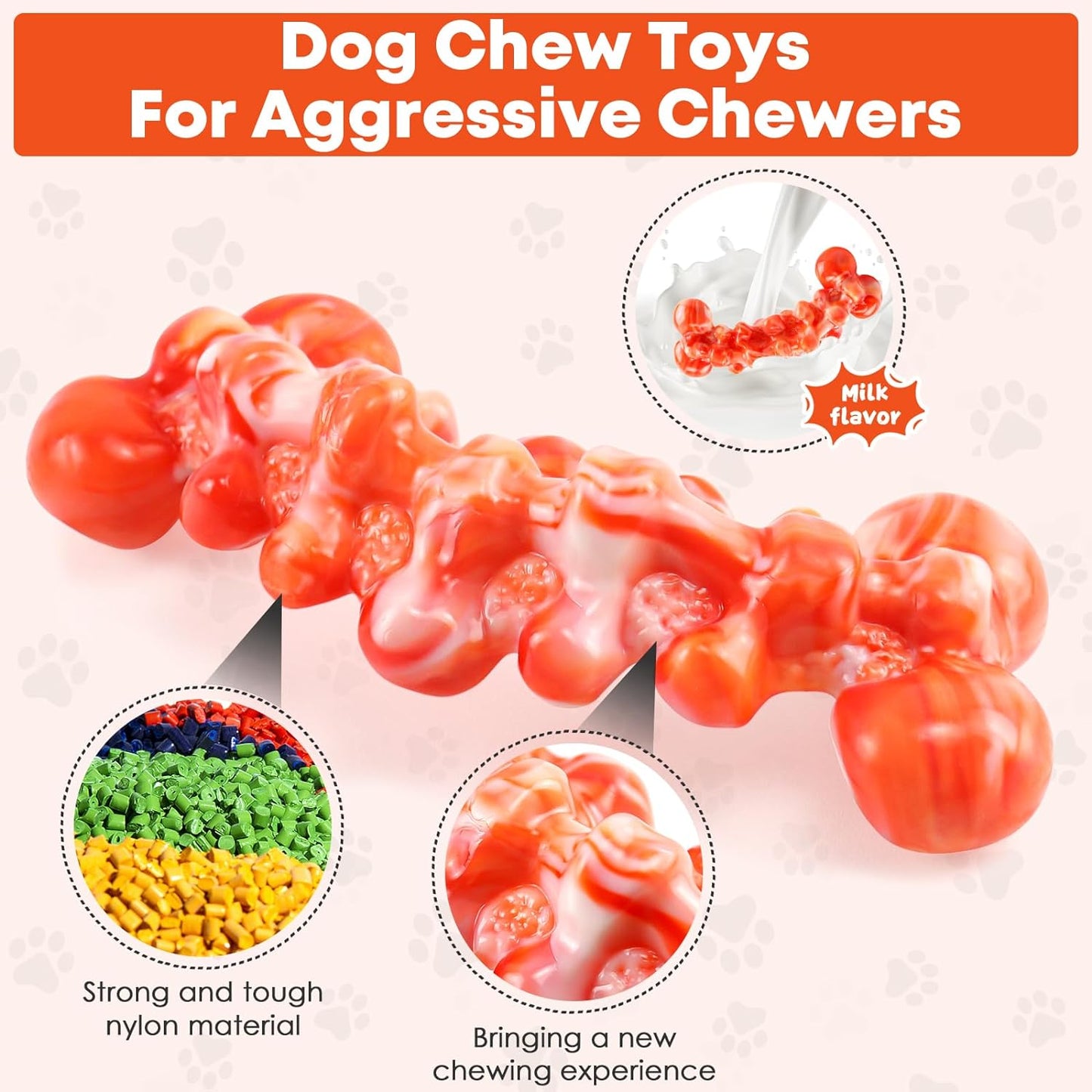 Dog Toys for Aggressive Chewers: Chew Toys for Training and Cleaning - Dog Toys for Large Dogs - Indestructible Dog Toy to Keep Them Busy