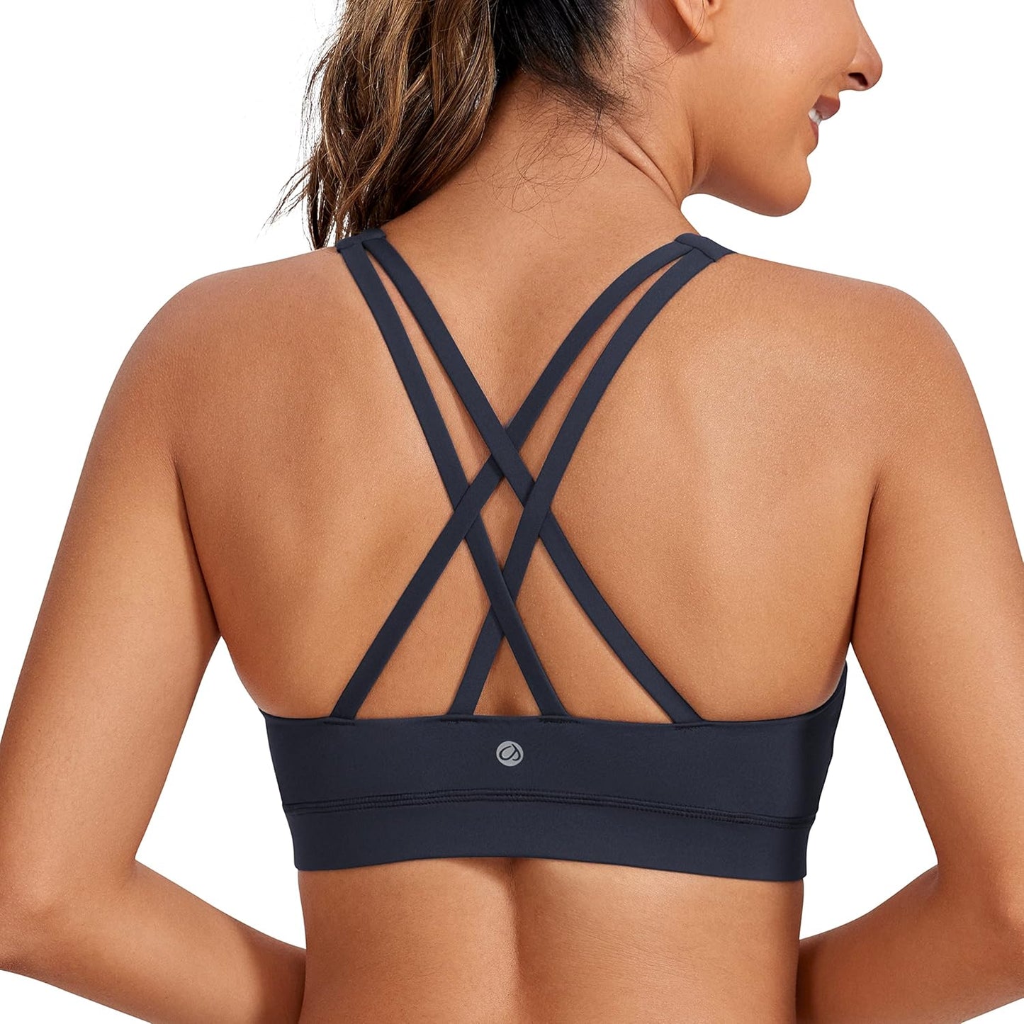 Women'S Strappy Sports Bras Fitness Workout Padded Yoga Bra Criss Cross Back