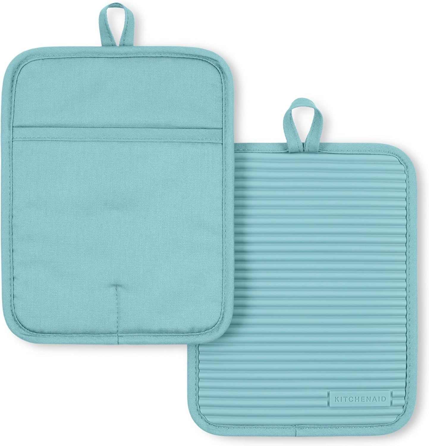 Ribbed Soft Silicone Water Resistant Pot Holder Set, Milkshake , 2 Piece Set, 7"X9"