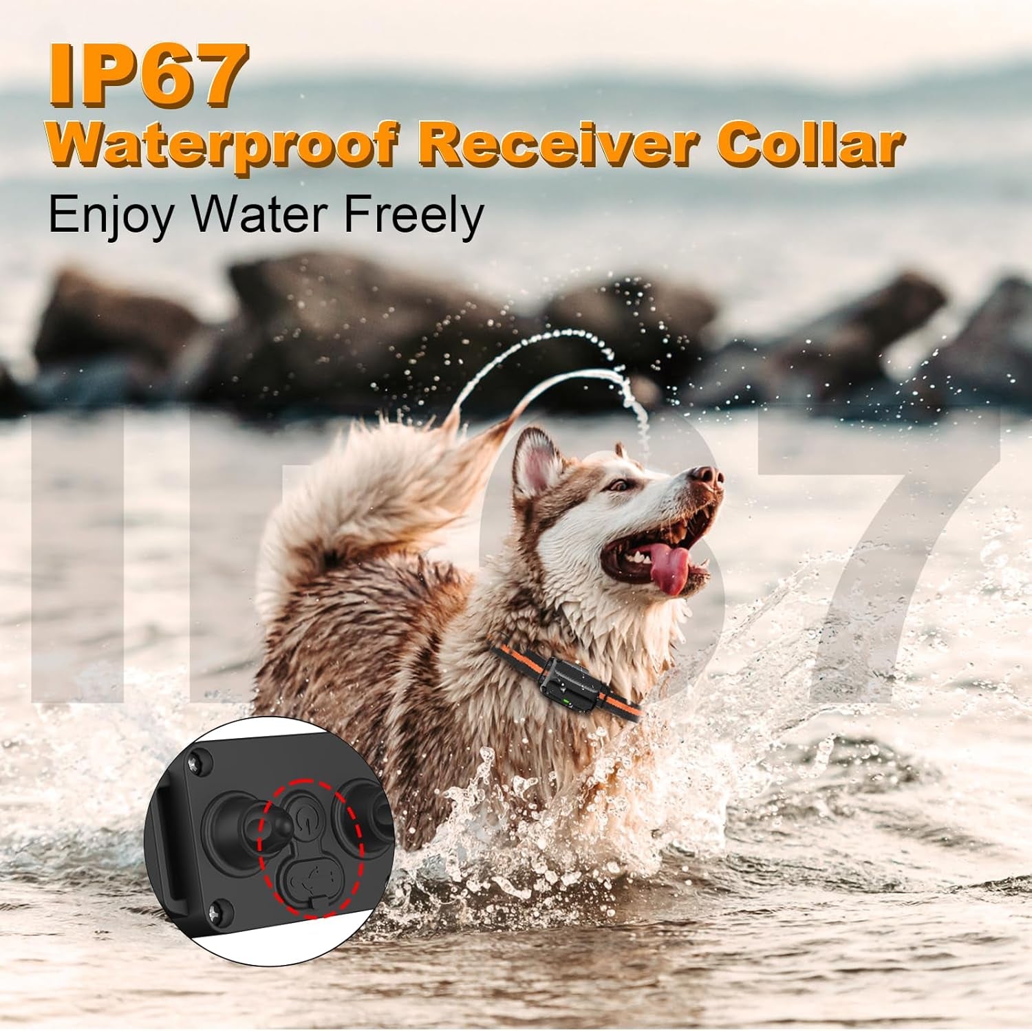 Dog Shock Collar 3300FT 4 Channels  with Remote for 8-120Lbs Small Medium Large Dogs,Waterproof Rechargeable E-Collar with Beep,Vibration,Shock,Safe Lock (Orange)