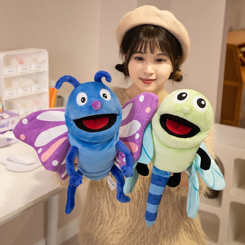 Insect Soft Stuffed Toy Doll Dragonfly Ants Butterfly Ladybug Cospaly Plush Doll Educational Baby Toys Kawaii Hand Finger Puppet