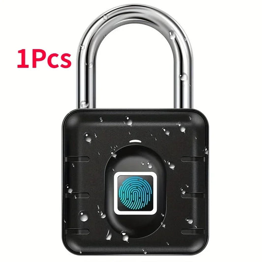 Waterproof Smart Fingerprint Padlock Locker Dormitory Anti-Theft Padlock USB Rechargeable Keyless Electronic Digital Lock