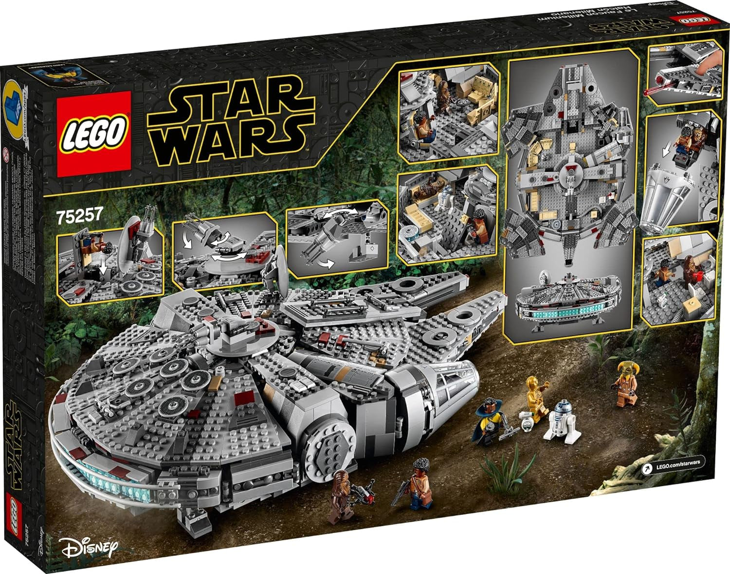 Star Wars Millennium Falcon 75257 Building Set - Starship Model with Finn, Chewbacca, Lando Calrissian, Boolio, C-3PO, R2-D2, and D-O Minifigures, the Rise of Skywalker Movie Collection